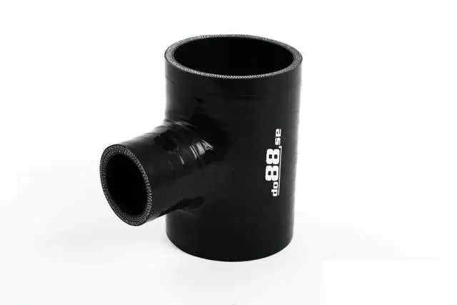 Silikonslang Svart T 2,5‘‘ + 1,5‘‘ (63+38mm) Trygg betalning