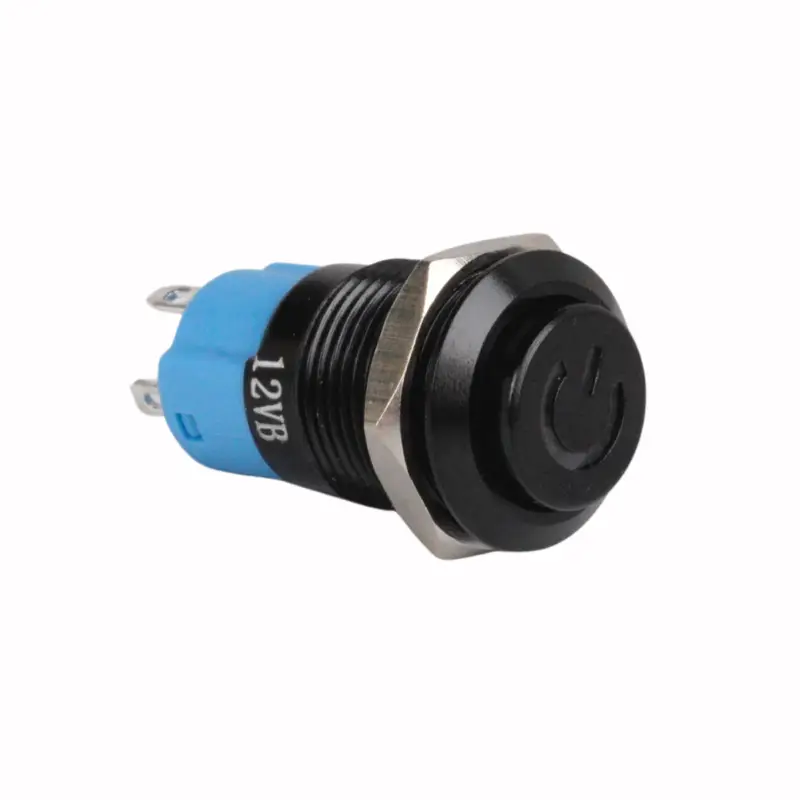 Köp nu ON/OFF Knapp Svart (Blå LED) 12MM