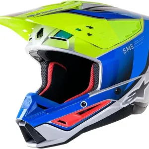 Endast idag Alpinestars SM5 Sail Yellow/Blue hjälm