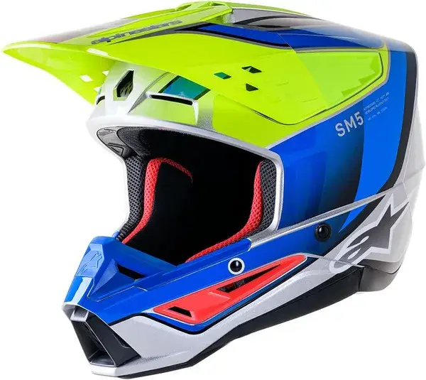 Endast idag Alpinestars SM5 Sail Yellow/Blue hjälm